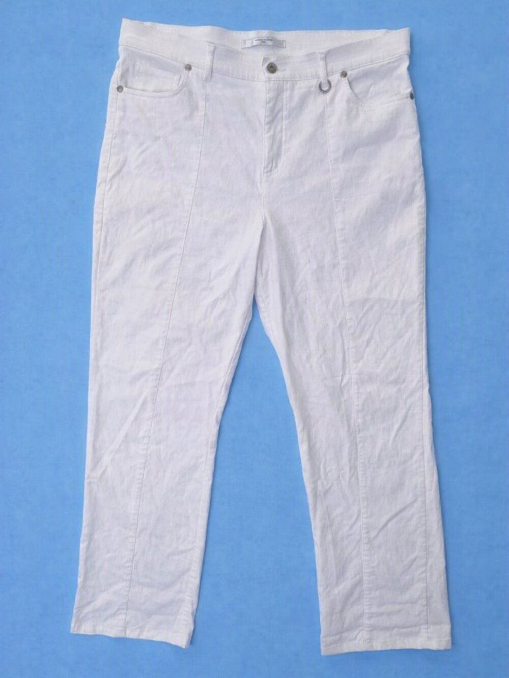 Simon Chang White Stretch Ankle Pants – Women's Size 16